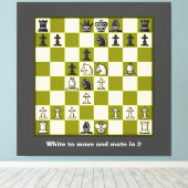 チェスパズルメイトを2ストレッチキャンバス印刷 キャンバスプリント (インサイチュ (ウッドフロア))