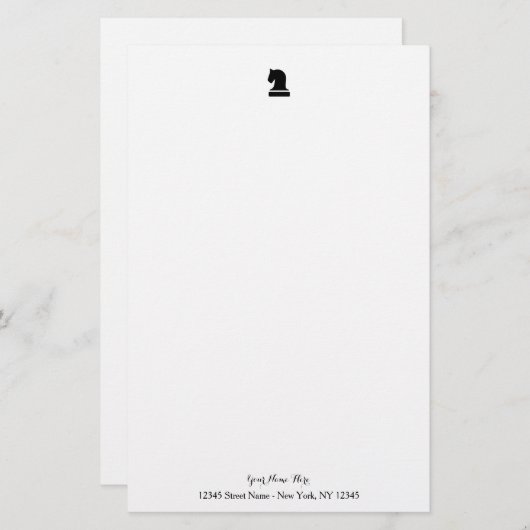 チェスパーソナライズされたピース付き文房具紙 便箋 (正面/裏面)