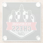 チェスパーソナライズされた選手クラブのチェックメイト ガラスコースター (裏面)