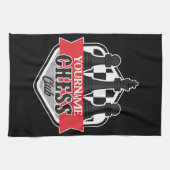 チェスパーソナライズされた選手クラブのチェックメイト キッチンタオル (横)