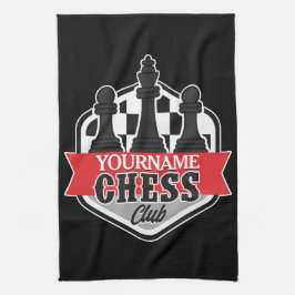 チェスパーソナライズされた選手クラブのチェックメイト キッチンタオル