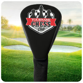 チェスパーソナライズされた選手クラブのチェックメイト ゴルフヘッドカバー