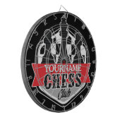 チェスパーソナライズされた選手クラブのチェックメイト ダーツボード (正面左)