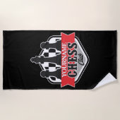 チェスパーソナライズされた選手クラブのチェックメイト ビーチタオル (正面)