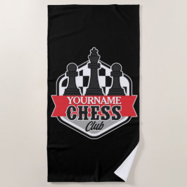 チェスパーソナライズされた選手クラブのチェックメイト ビーチタオル