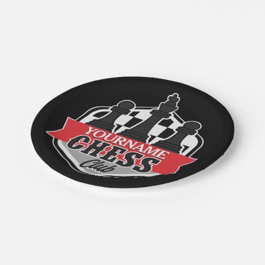 チェスパーソナライズされた選手クラブのチェックメイト ペーパープレート (アングル)