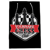 チェスパーソナライズされた選手クラブのチェックメイト ミディアムペーパーバッグ (正面)