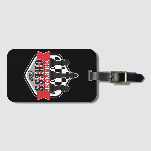 チェスパーソナライズされた選手クラブのチェックメイト ラゲッジタグ (正面横)