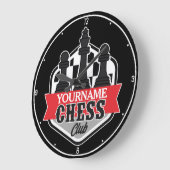 チェスパーソナライズされた選手クラブのチェックメイト ラージ壁時計 (傾斜)