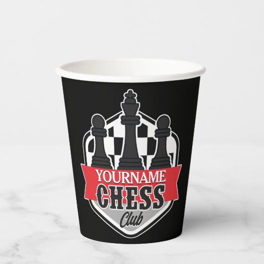 チェスパーソナライズされた選手クラブのチェックメイト 紙コップ (正面)