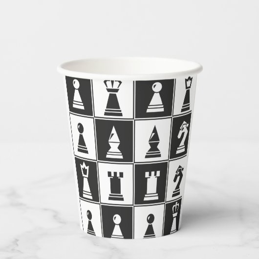 チェスピースデザイン紙カップ 紙コップ (裏面)