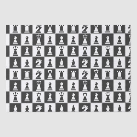 チェスピースパターンデザインティッシュペーパー 薄葉紙 (正面)