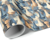 チェスピースモダンミニマリスト幾何学ブルータン ラッピングペーパー (ロールコーナー)