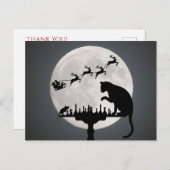 チェスフルムーンキャットnマウスクリスマスサンキュー ポストカード (正面/裏面)