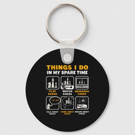 チェスプレイヤーが暇な時にやる面白いこと キーホルダー (正面)