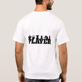 チェスプレイヤーのタイポグラフィデザイン Tシャツ (裏面)