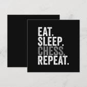 チェスプレイヤー板子供少年ゲーム寝食を繰り返す 招待状 (正面/裏面)