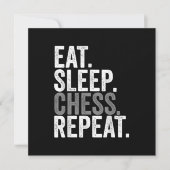 チェスプレイヤー ボード キッズ 男の子 ゲーム 寝て 起きて チェスを 繰り返す 招待状 (正面)