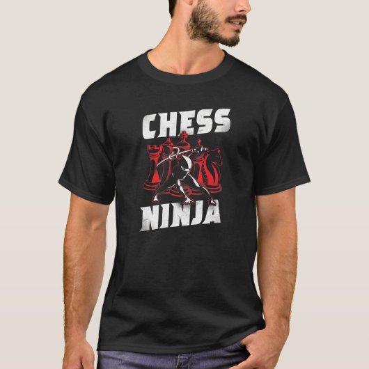 チェスプレーヤチェス駒ヴィンテージチェス忍者 Tシャツ (正面)