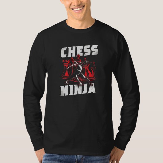 チェスプレーヤチェス駒ヴィンテージチェス忍者 Tシャツ (正面)