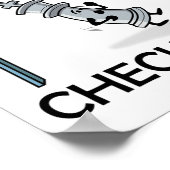 チェスプレーヤーのチェスとスケットルラバーチェックマット ポスター (角)