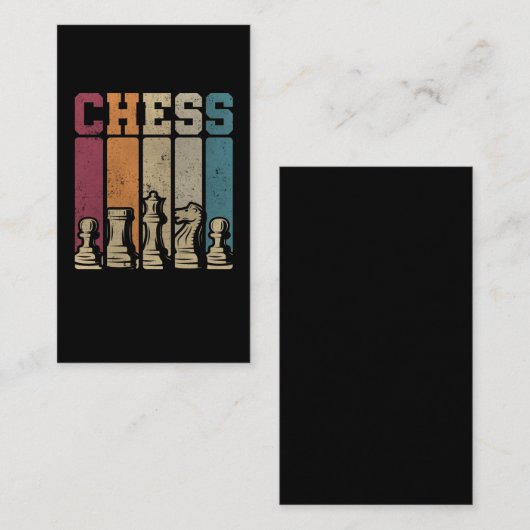 チェスプレーヤーのチェックメイトヴィンテージチェス駒 名刺 (正面/裏面)