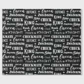 チェスプレーヤーのモノクロボードゲームフレーズ ラッピングペーパー (フラット)