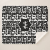 チェスプレーヤーカッコいいテーマモノグラムの シェルパブランケット (正面(横))