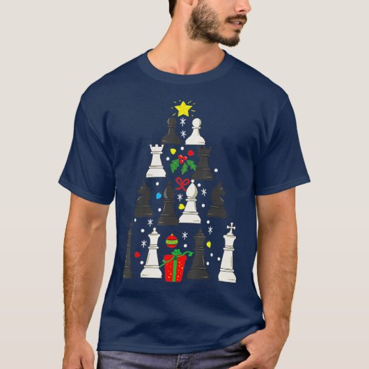 チェスプレーヤークリスマス装飾木の贈答人 Tシャツ (正面)