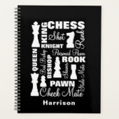 チェスプレーヤータイポグラフィの図パーソナライズされた プランナー手帳 (正面)