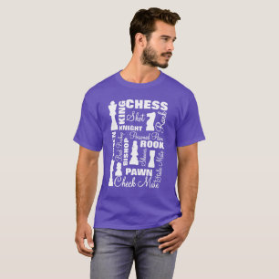 チェスプレーヤータイポグラフィデザイン Tシャツ