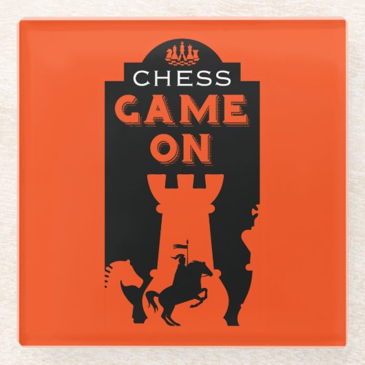 チェスプレーヤー ガラスコースター (正面)