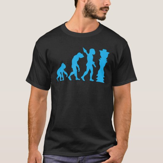 チェスプレーヤー チェス盤 チェスゲームの進化 Tシャツ (正面)