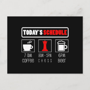 チェスプレーヤー Todaysコーヒーチェスのスケジュール シーズンポストカード