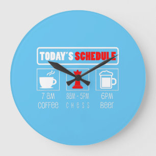 チェスプレーヤー   Todaysコーヒーチェスのスケジュール ラージ壁時計