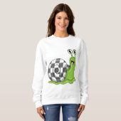 チェスボードでチェスにカタツムリ スウェットシャツ (正面フル)