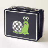 チェスボードでチェスにカタツムリ メタルランチボックス (裏面)