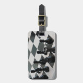 チェスボードとPIecesラゲージタグ ラゲッジタグ (正面縦)