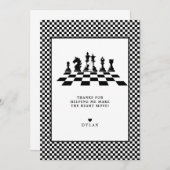 チェスボードゲームナイト誕生日ウェルカムサイン サンキューカード (正面/裏面)