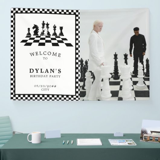 チェスボードゲームナイト誕生日ウェルカムサイン 横断幕 (トレードショー)