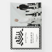 チェスボードゲームナイト誕生日ウェルカムサイン 横断幕 (縦)