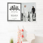 チェスボードゲームナイト誕生日ウェルカムサイン 横断幕 (インサイチュ)