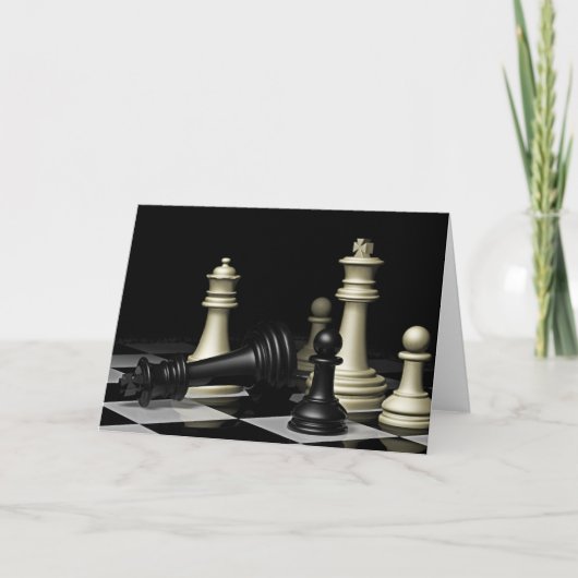 チェスボードゲーム仏引用文ノートカード カード (正面)