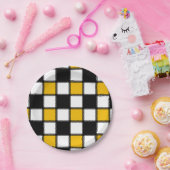 チェスボードスタイル ペーパープレート (パーティー)