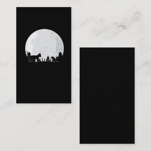 チェスボードプレーヤーの猫用マウス満月 名刺 (正面/裏面)