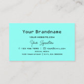 チェスボード白黒モダンティール(緑がかった色)とロカッコいいゴ 名刺 (裏面)