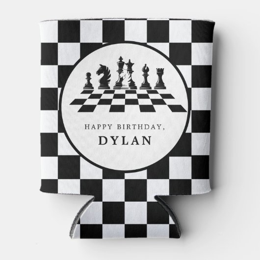 チェスボード&ピースゲームナイトハッピーバースデー 缶クーラー (正面)