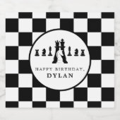 チェスボード&ピースゲームナイト任意の年齢誕生日 スパークリングワインラベル (シングルラベル)