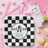 チェスボード&ピースゲームナイト任意の年齢誕生日 ペーパープレート (パーティー)