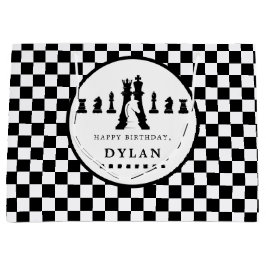 チェスボード&ピースゲームナイト任意の年齢誕生日 ラージペーパーバッグ